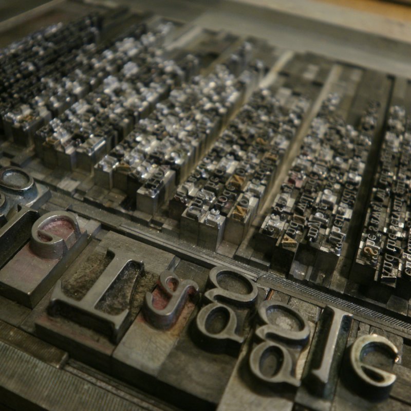 Sláinte - A Hand Printed and Hand Bound Book of Traditional British Folk Songs created using Metal Moveable Type and Stereotype Plates/Cliché Plates - Metal Moveable Type Design for Raggle Taggle Gypsy - Bookmaking by Imogen Smid and Anouk Essers